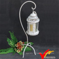 Antique White Metal Candle Holder Standing